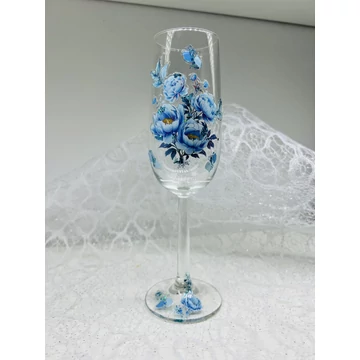 Pezsgős pohár - Kék