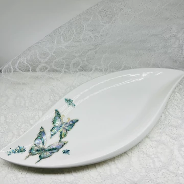 Kínáló tál - Zöld pillangós