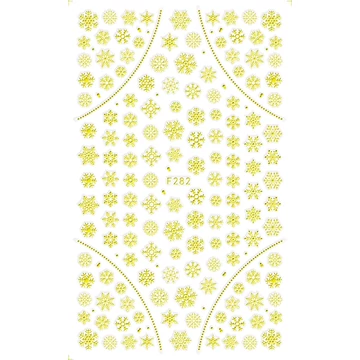 Körömdíszítő - Karácsonyi Matrica - F282 - Arany