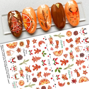 Körömdíszítő - Karácsonyi Matrica - F797