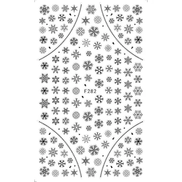 Körömdíszítő -Karácsonyi Matrica - F282 - Fekete