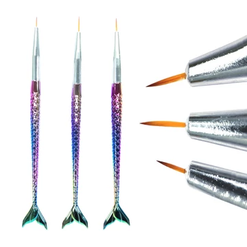 Díszítő Ecset Szett - Sellő Forma - 3 Db -  Qqs-210146