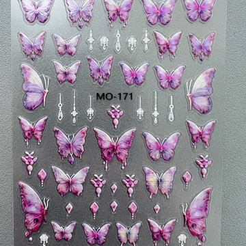 Körömdíszítő - 3D Pillangós - Pink