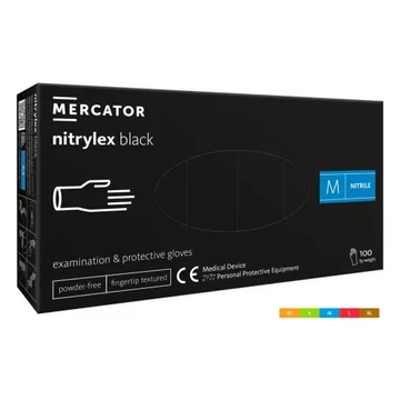 Púdermentes Kesztyű - M - Fekete 