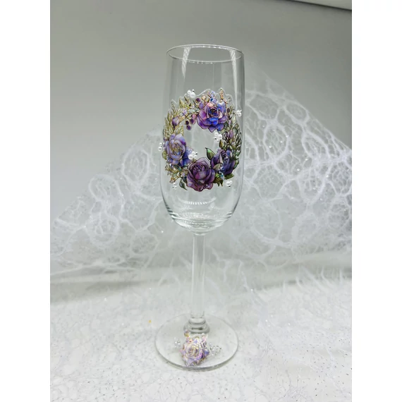 Pezsgős pohár - Lila