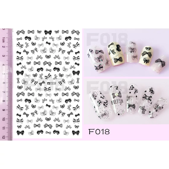 Körömdíszítő - Matrica - F018 - Fekete