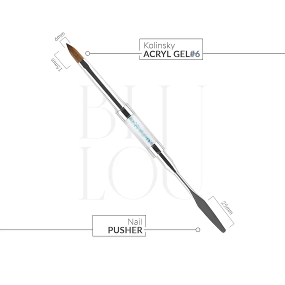 Blulou Kétoldalú Kolinsky Polygél Ecset + Spatula
