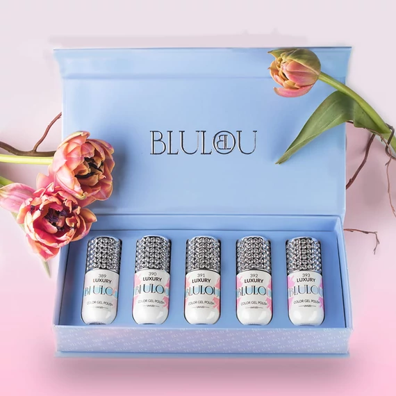 BluLou Színes Gél Lakk Szett - Pink - 5db