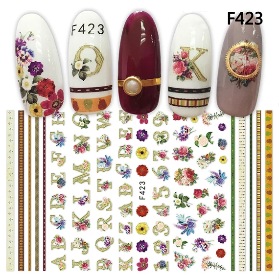 Körömdíszítő - Matrica - F423