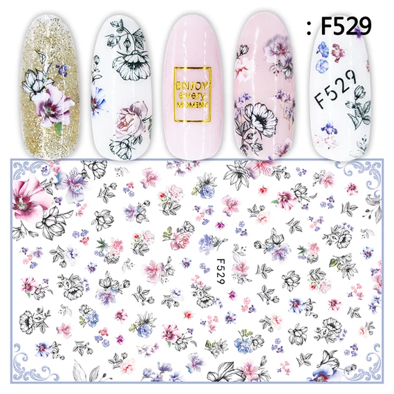 Körömdíszítő - Matrica - F529