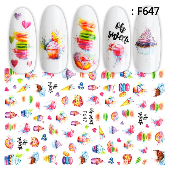 Körömdíszítő - Matrica - F647