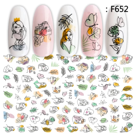 Körömdíszítő - Matrica - F652