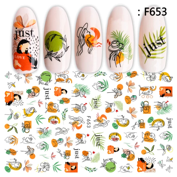 Körömdíszítő - Matrica - F653