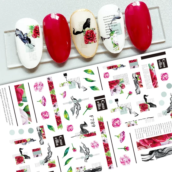 Körömdíszítő - Matrica - F789