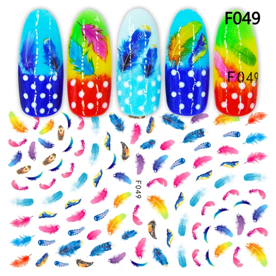 Köröm Matrica  - F049 Színes Toll