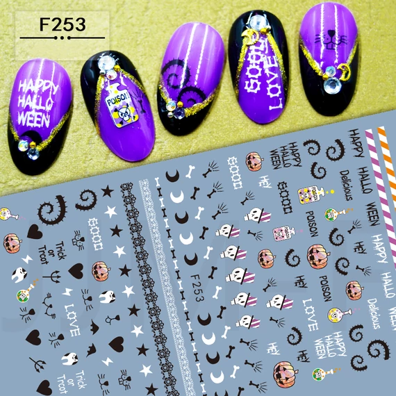 Köröm Matrica  - F253 - Halloween