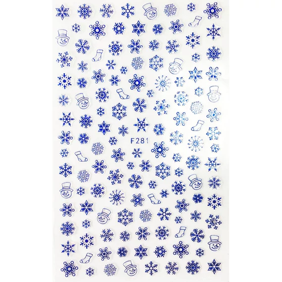 Köröm Matrica  - F281 - Kék- Karácsonyi