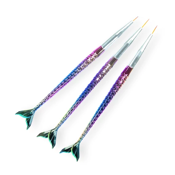 Díszítő Ecset Szett - Sellő Forma - 3 Db -  Qqs-210146