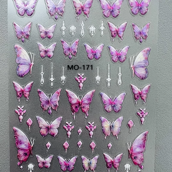 Körömdíszítő - 3D Pillangós - Pink