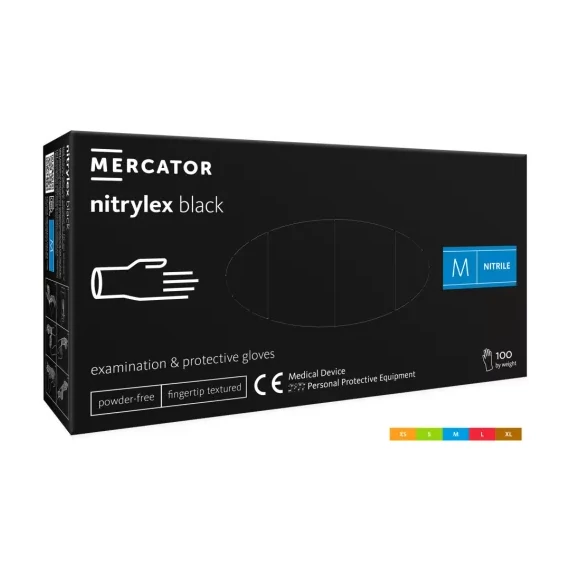 Púdermentes Kesztyű - M - Fekete 