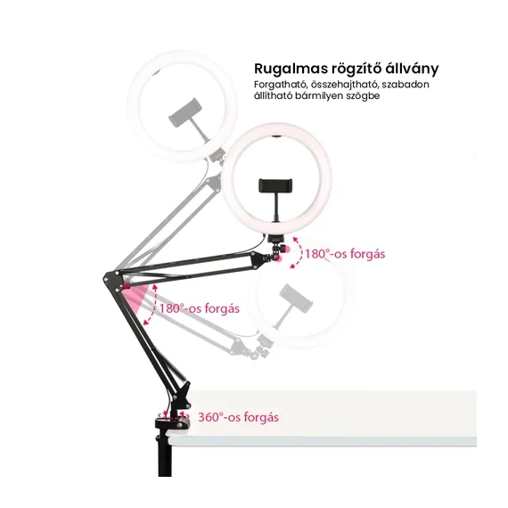 Körlámpa/Szelfilámpa Telefontartóval