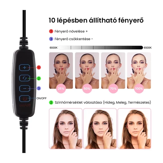 Körlámpa/Szelfilámpa Telefontartóval